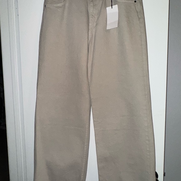Zara Denim - NWT Zara ZW Collection Tan Mid Rise Slim Fit Wide Leg Jeans